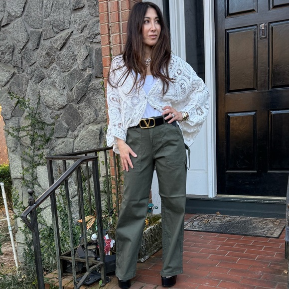 High waist wide leg straight pants - Picture 3 of 6